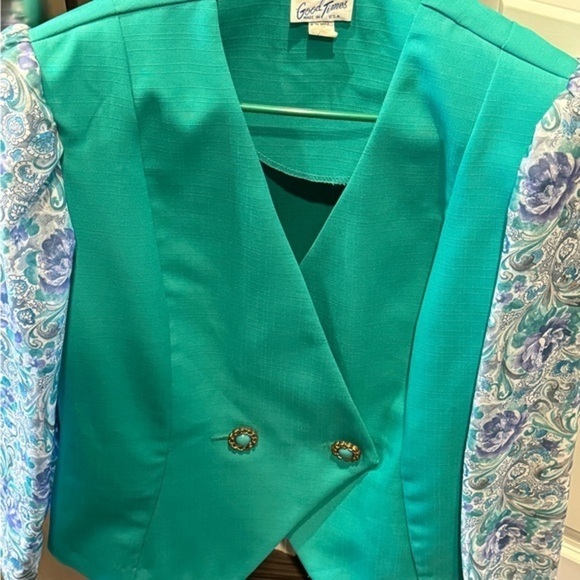Vintage Woman’s Good Times Green‎ Blazer Size 16P - Picture 1 of 4